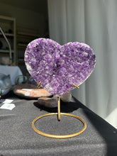 Load image into Gallery viewer, Amethyst Heart on Stand 55HS