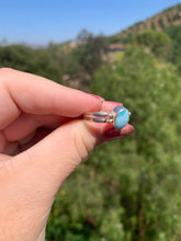 Load image into Gallery viewer, Larimar and Amber Sterling Silver Ring size 9.5