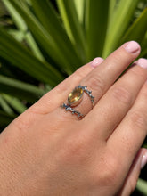 Load image into Gallery viewer, Citrine Eye Ring Size 7 50RD