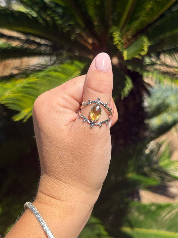 Citrine Eye Ring Size 11.5 50AA
