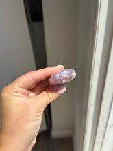 Load image into Gallery viewer, Chevron Anethyst and Crazy Lace Agate Palm Stone Intuitively Selected 15KV