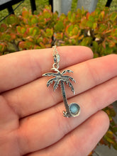 Load image into Gallery viewer, Larimar Palm Tree Necklace 60PT