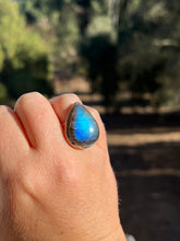 Load image into Gallery viewer, Labradorite Teardrop Sterling Silver Ring