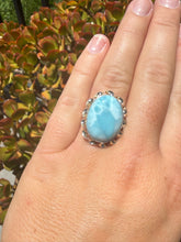 Load image into Gallery viewer, Larimar Ring Size 6+ Adjustable 50LM