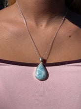 Load image into Gallery viewer, Larimar Teardrop Necklace 90TL