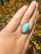 Load image into Gallery viewer, Larimar Ring Size 6+ Adjustable 50LM