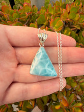 Load image into Gallery viewer, Larimar Triangle Necklace 60TB