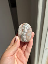 Load image into Gallery viewer, Chevron Anethyst and Crazy Lace Agate Palm Stone Intuitively Selected 15KV