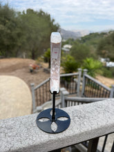Load image into Gallery viewer, Pink Flower Agate Moon on Stand 35FH