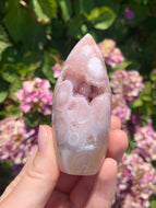 Pink Amethyst Druzy Flame**