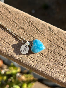 Larimar Heart Sterling Silver Pendant
