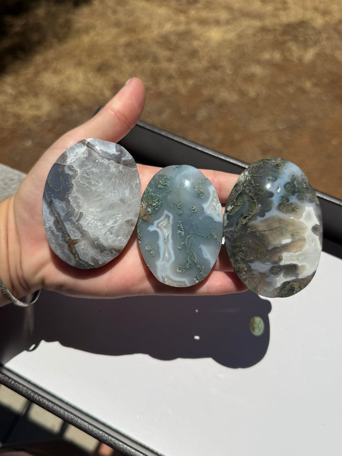 Moss Agate Palm Stone Intuitively Selected 25KI