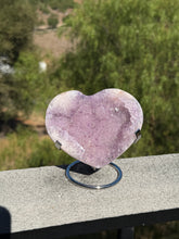 Load image into Gallery viewer, Pink Lavender Amethyst Heart With Stand 140GH