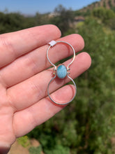 Load image into Gallery viewer, Larimar and Amber Sterling Silver Ring size 9.5