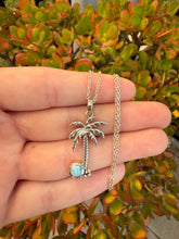 Load image into Gallery viewer, Larimar Palm Tree Necklace 60PT