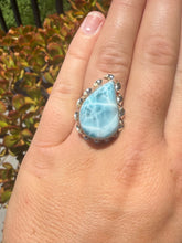 Load image into Gallery viewer, Larimar Ring Size 6+ Adjustable 55LJ