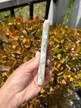 Load image into Gallery viewer, Pink Flower Agate Moon on Stand 48UR