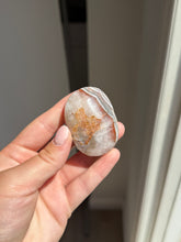 Load image into Gallery viewer, Chevron Anethyst and Crazy Lace Agate Palm Stone Intuitively Selected 15KV