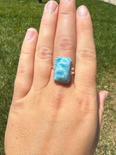 Load image into Gallery viewer, Larimar Ring Size 6.5 +Adjustable 45LC