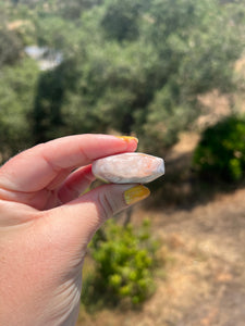 Pink Amethyst Flower Agate Palm Stone
