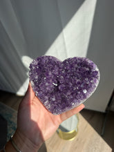 Load image into Gallery viewer, Amethyst Heart on Stand 55HS