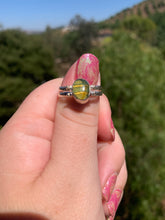Load image into Gallery viewer, Larimar and Amber Sterling Silver Ring size 9.5
