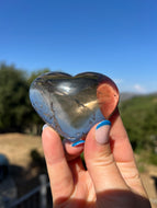 Citrine Smokey Quartz Flat Back Heart