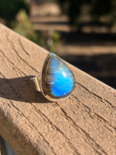 Load image into Gallery viewer, Labradorite Teardrop Sterling Silver Ring