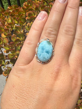 Load image into Gallery viewer, Larimar Ring Size 6+ Adjustable 55LK