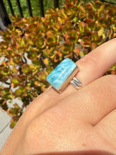 Load image into Gallery viewer, Larimar Ring Size 6+ Adjustable 45LD