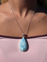Load image into Gallery viewer, Larimar Teardrop Necklace 162TQ