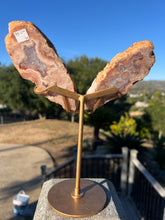 Load image into Gallery viewer, Pink Amethyst Butterfly Wings On Stand**