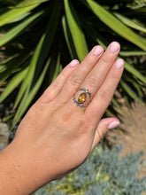Load image into Gallery viewer, Citrine Eye Ring Size 8.5 50RC