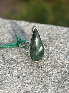 Seraphinite Teardrop Ring Size
