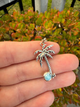 Load image into Gallery viewer, Larimar Palm Tree Necklace 60PT