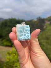 Load image into Gallery viewer, Larimar Square Sterling Silver Pendant
