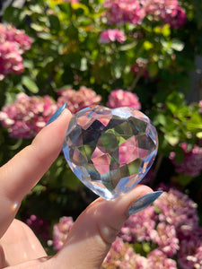 Quartz Faceted Heart