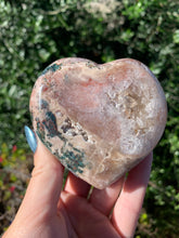 Load image into Gallery viewer, Pink Amethyst Heart with Green Jasper