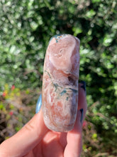 Load image into Gallery viewer, Pink Amethyst Heart with Green Jasper