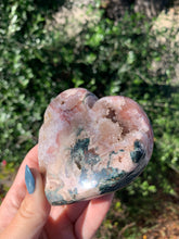 Load image into Gallery viewer, Pink Amethyst Heart with Green Jasper