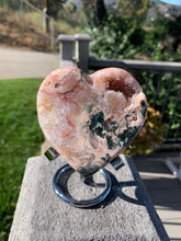 Load image into Gallery viewer, Pink Amethyst Heart with Green Jasper