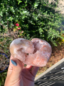 Druzy Pink Amethyst Heart