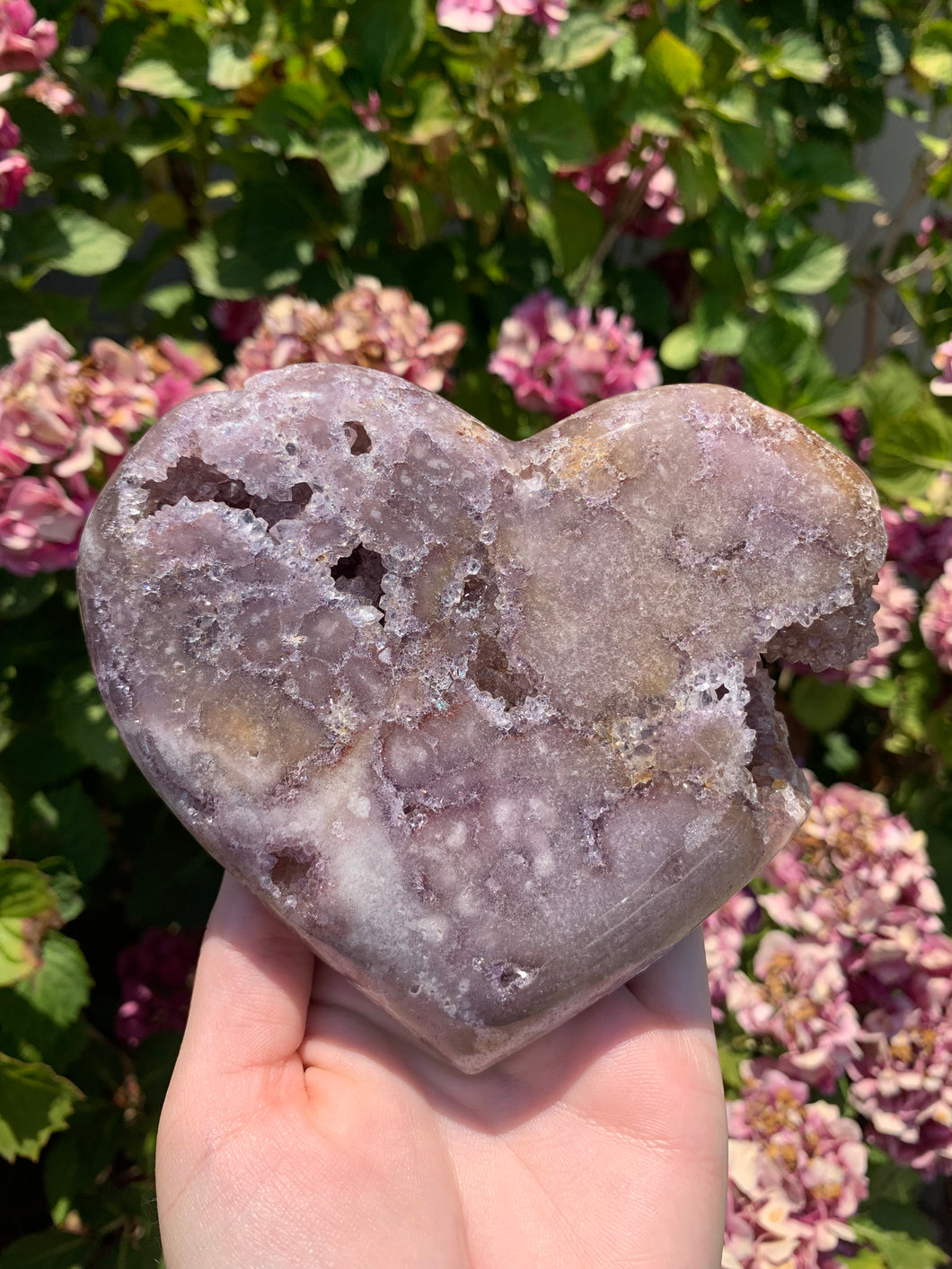 Lavender Pink Amethyst Druzy Heart