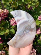 Load image into Gallery viewer, Flower Agate Moon with Stand