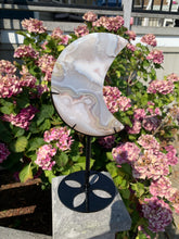 Load image into Gallery viewer, Flower Agate Moon with Stand