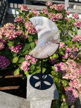 Load image into Gallery viewer, Flower Agate Moon with Stand