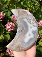 Load image into Gallery viewer, Flower Agate Moon with Stand