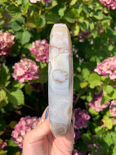 Load image into Gallery viewer, Flower Agate Moon with Stand