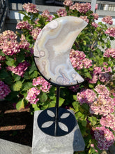Load image into Gallery viewer, Flower Agate Moon with Stand