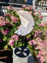 Load image into Gallery viewer, Flower Agate Moon with Stand